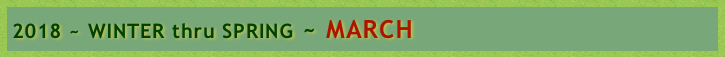 2018 ~ WINTER thru SPRING ~ MARCH